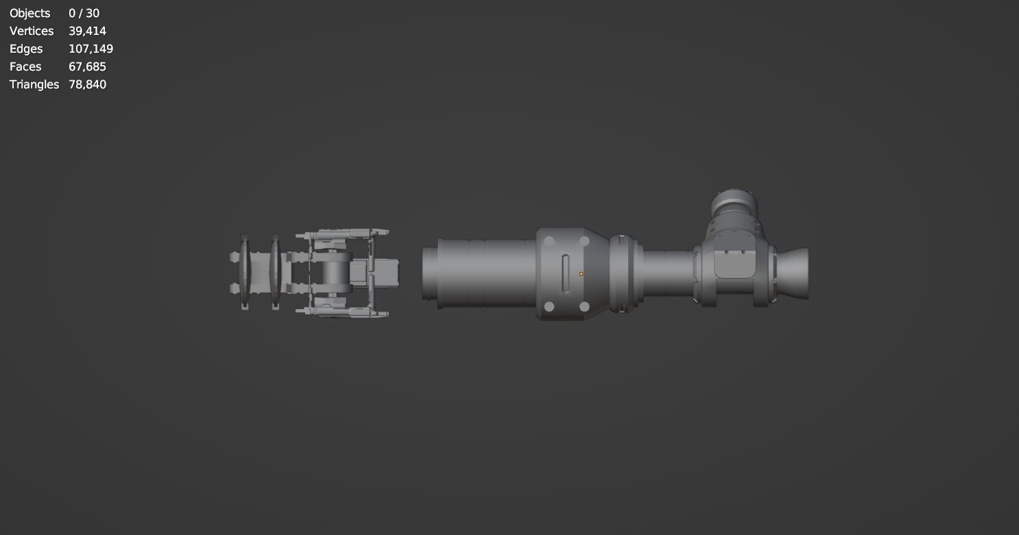 Steampunk Spyglass 3D model_12