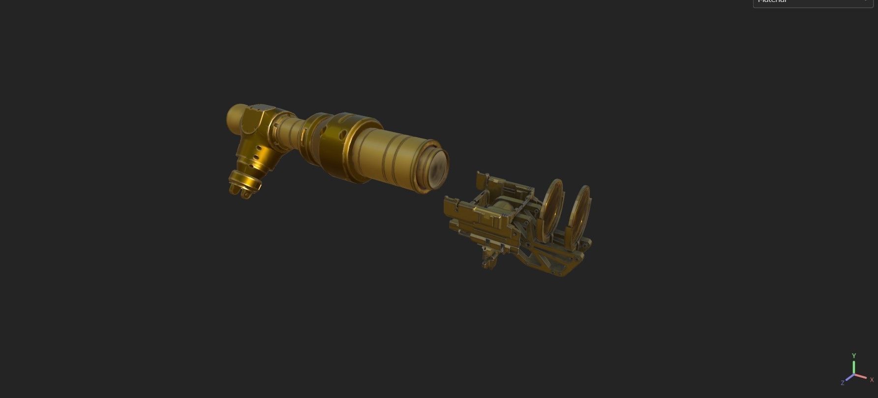 Steampunk Spyglass 3D model_3