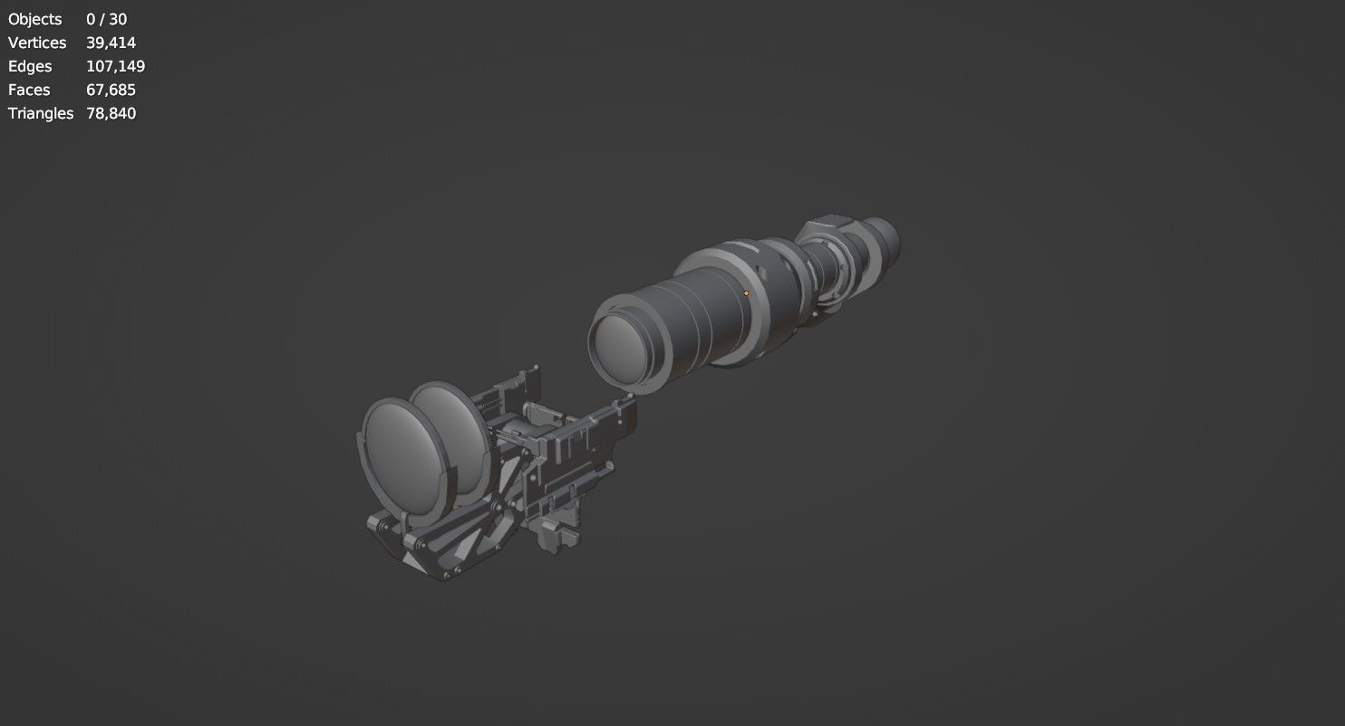 Steampunk Spyglass 3D model_11