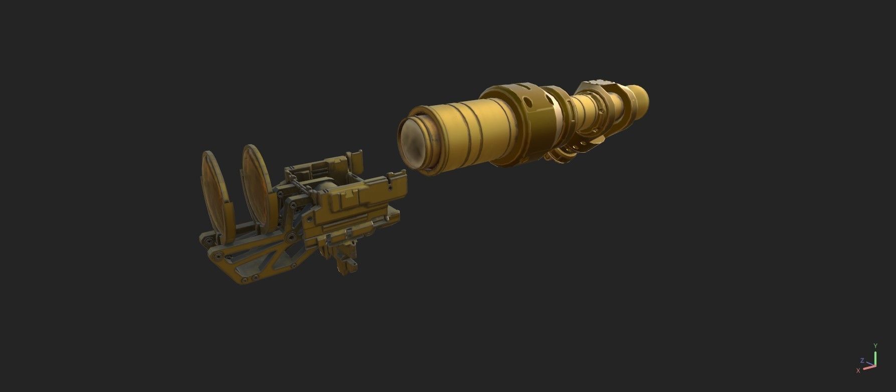 Steampunk Spyglass 3D model_8