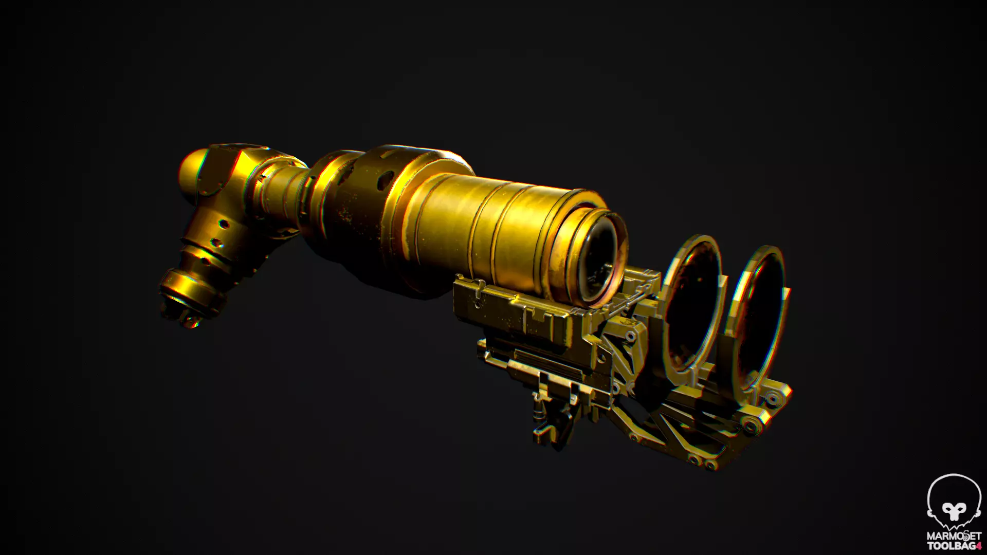 Steampunk Spyglass 3D model_0