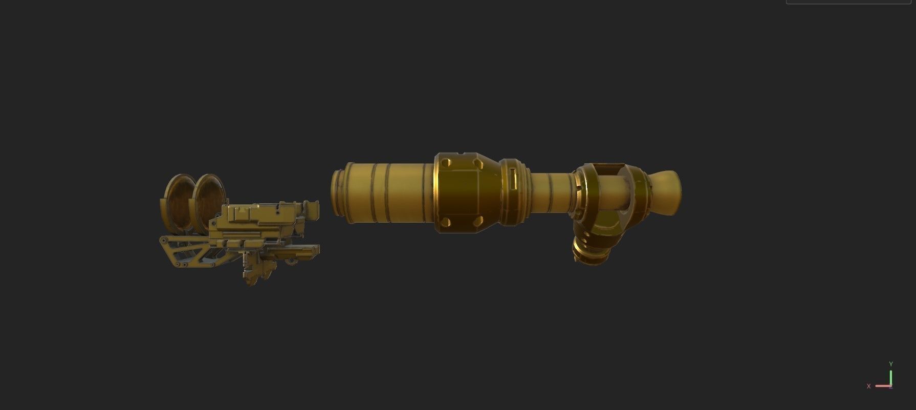 Steampunk Spyglass 3D model_5