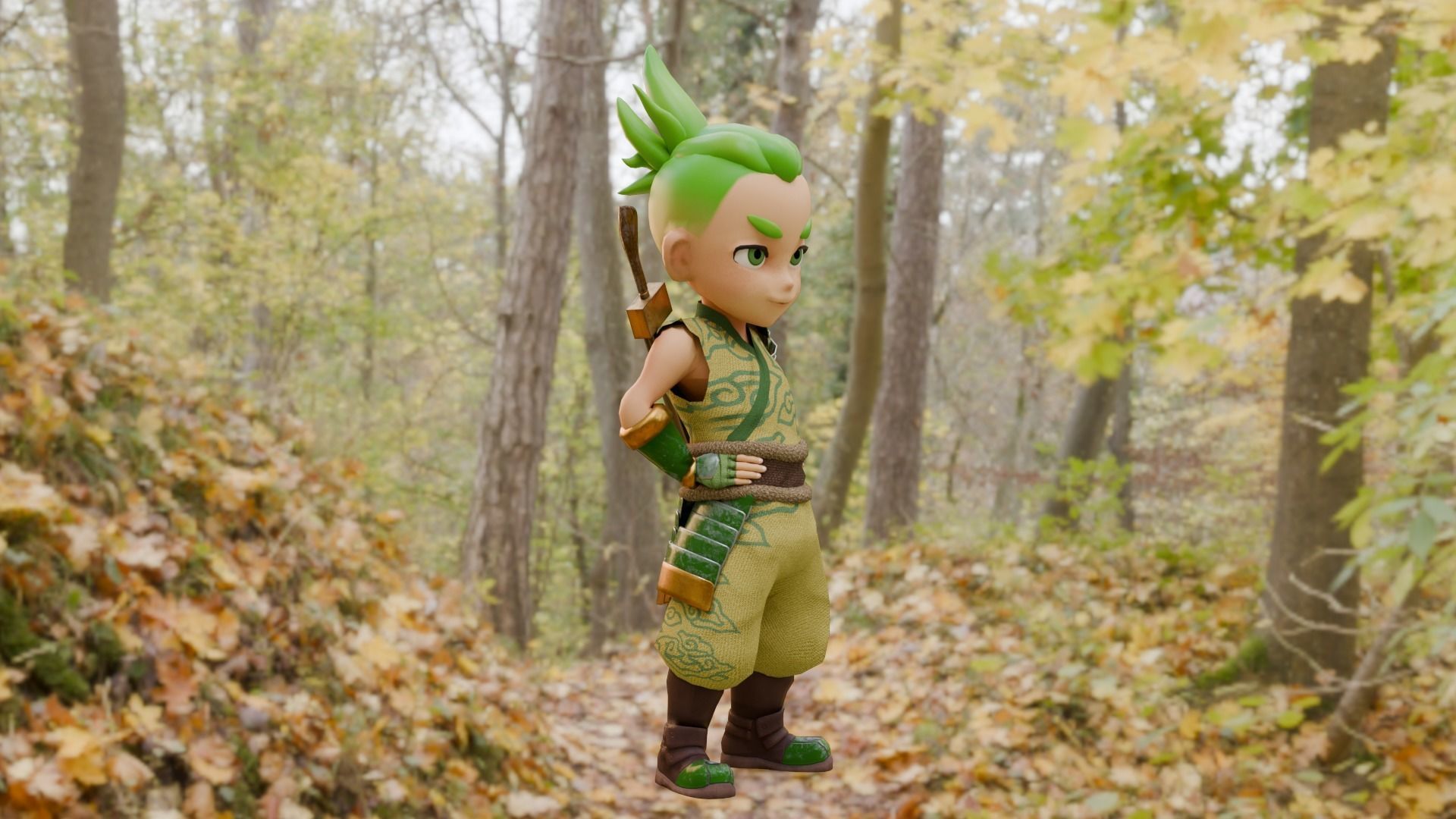 Low poly - Stylized Game Character Boy - Gory Low-poly 3D model_11