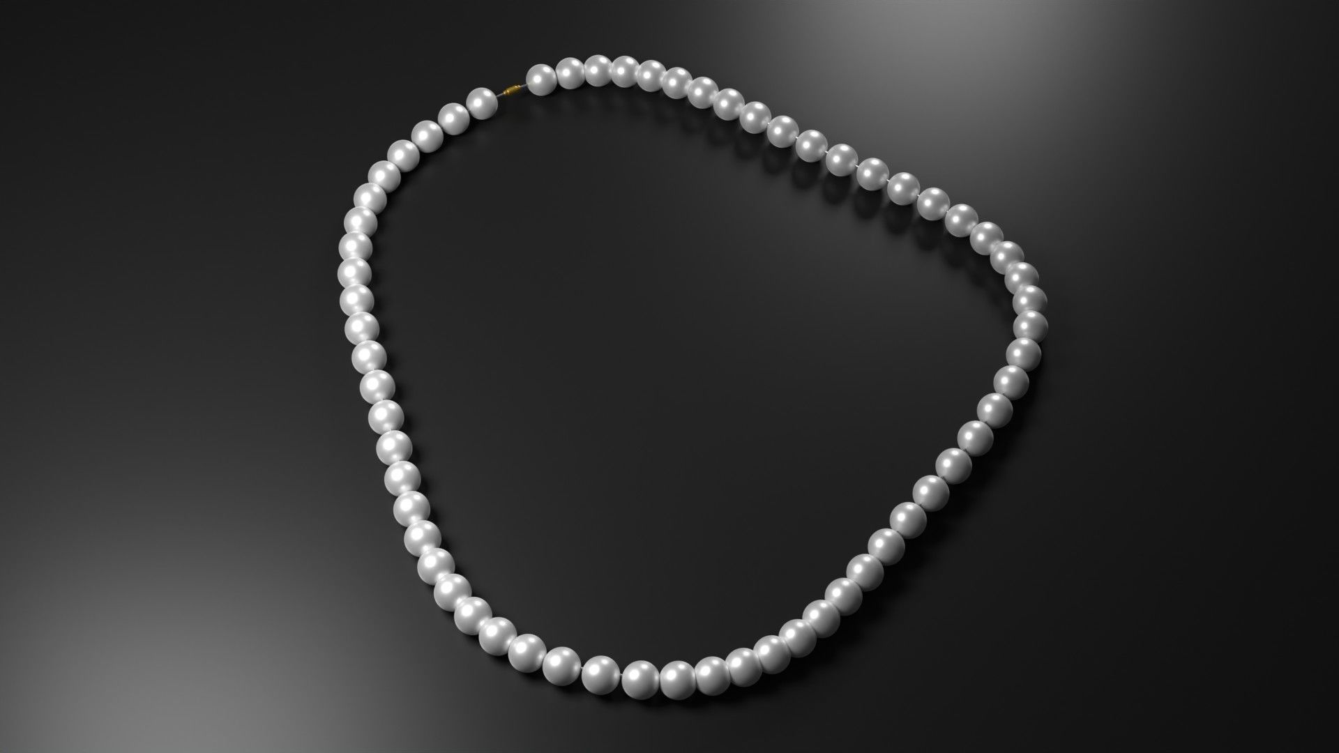 Pearl Necklace 3D model_2