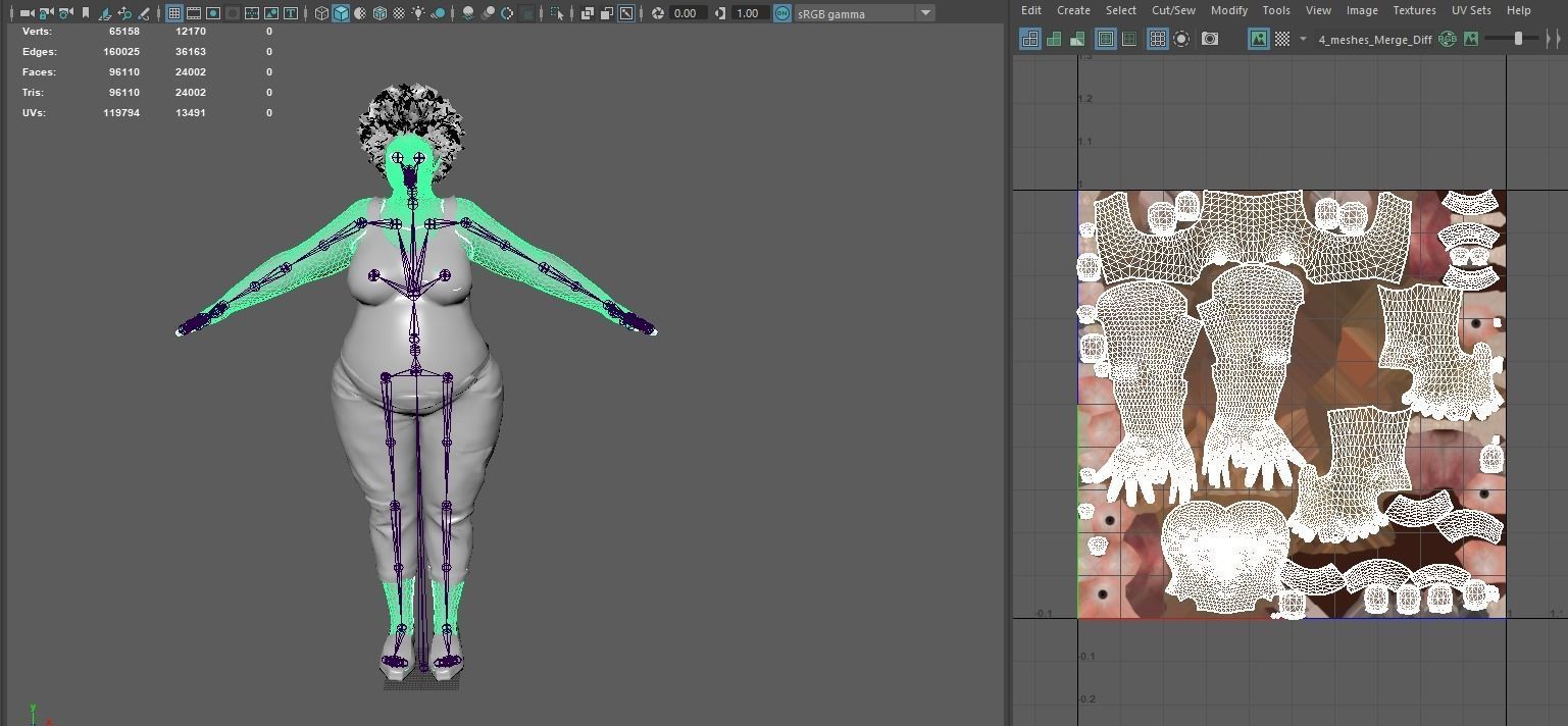 AAA 3D REALISTIC FEMALE CHARACTER - AFRICAN FAT WOMAN Low-poly 3D model_16