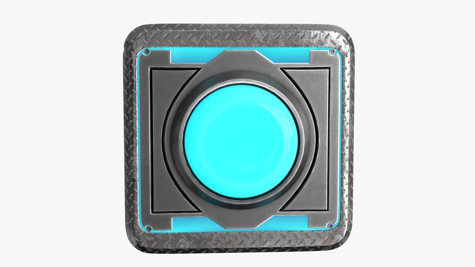 Push Button Neon 4 color 3D Low-poly 3D model_3