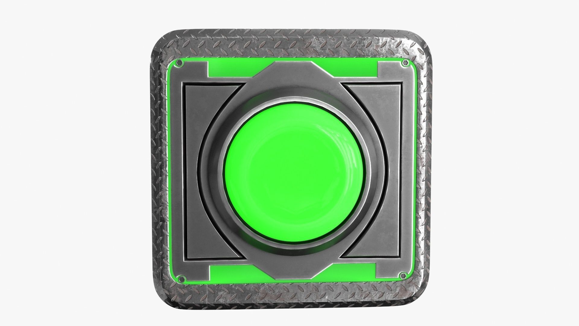 Push Button Neon 4 color 3D Low-poly 3D model_6