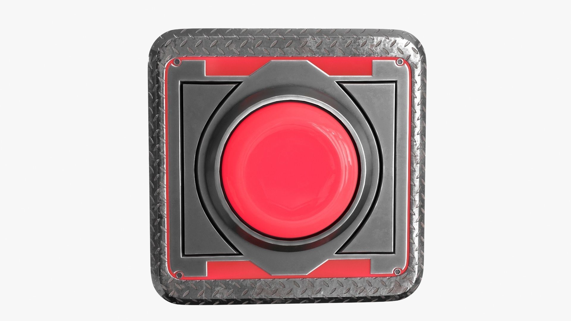 Push Button Neon 4 color 3D Low-poly 3D model_5