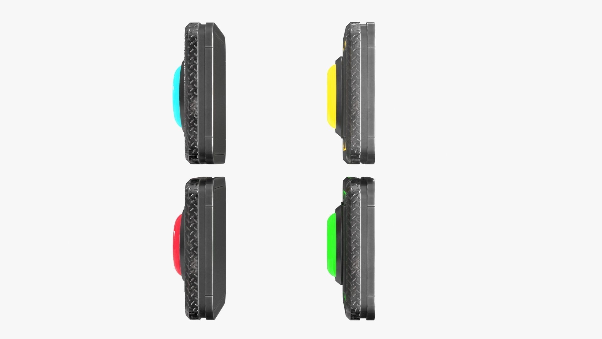 Push Button Neon 4 color 3D Low-poly 3D model_11