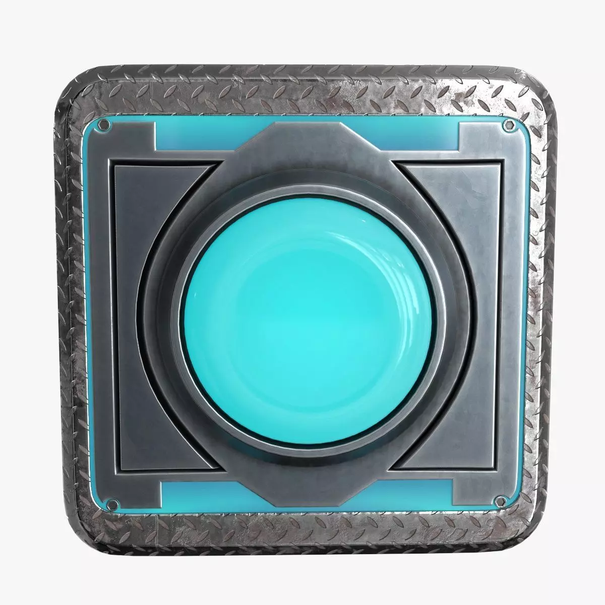 Push Button Neon 4 color 3D Low-poly 3D model_0