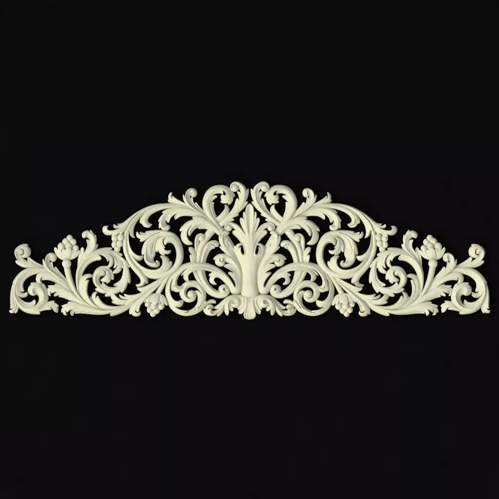 Central decor ornament for furniture 3D model_0