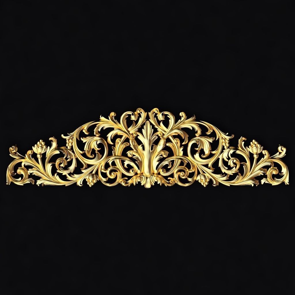 Central decor ornament for furniture 3D model_1