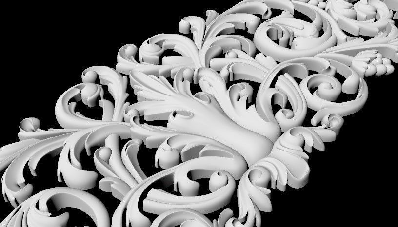 Central decor ornament for furniture 3D model_4