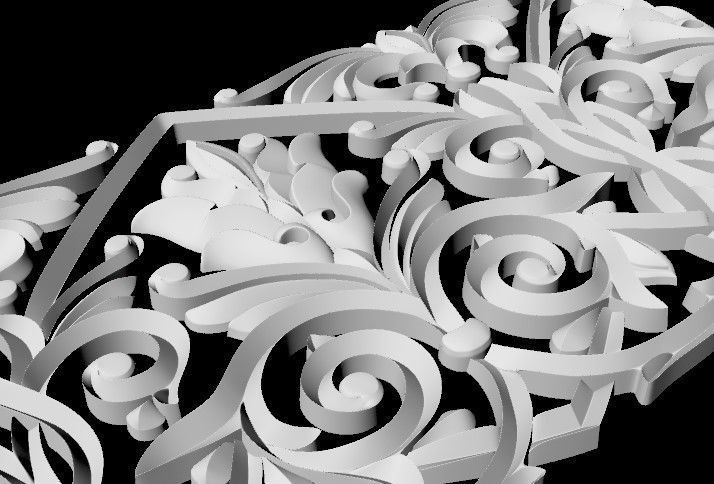 Central decor ornament for furniture 3D model_3