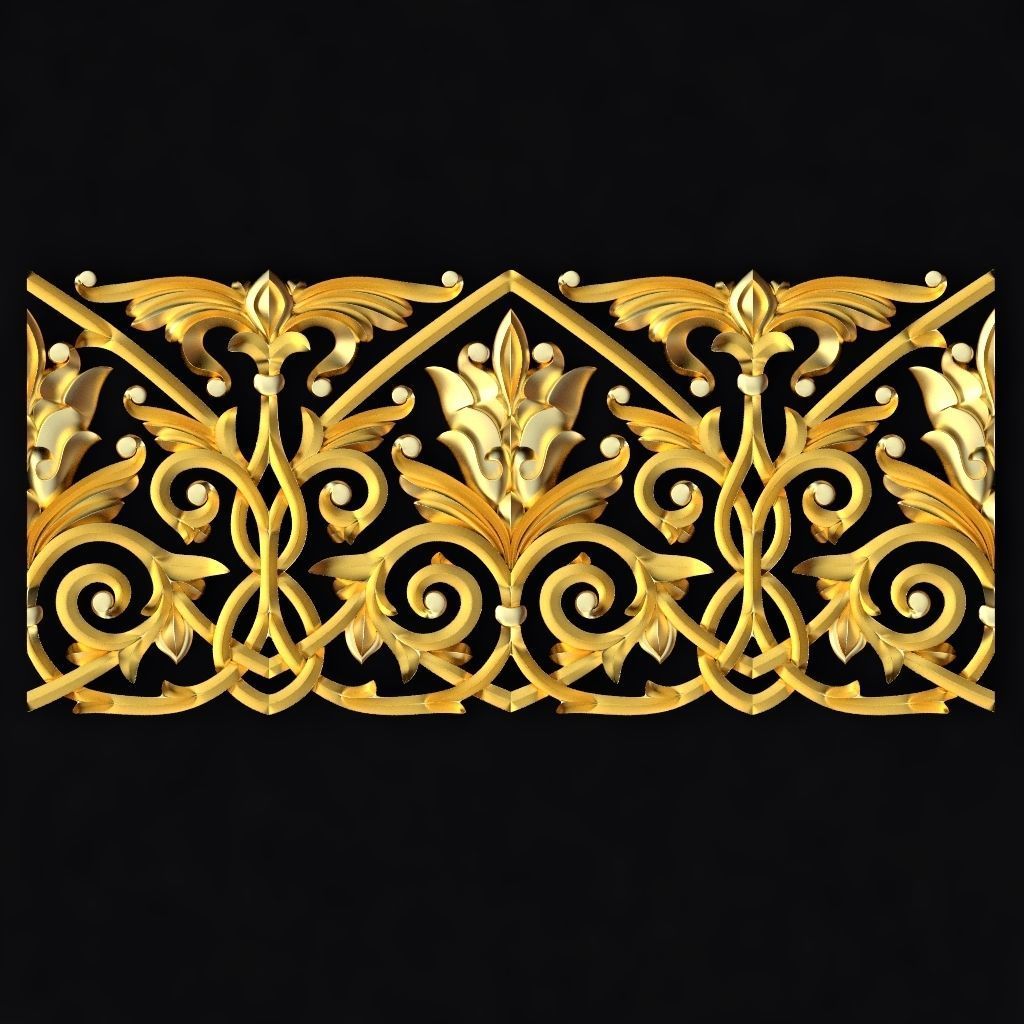 Central decor ornament for furniture 3D model_1