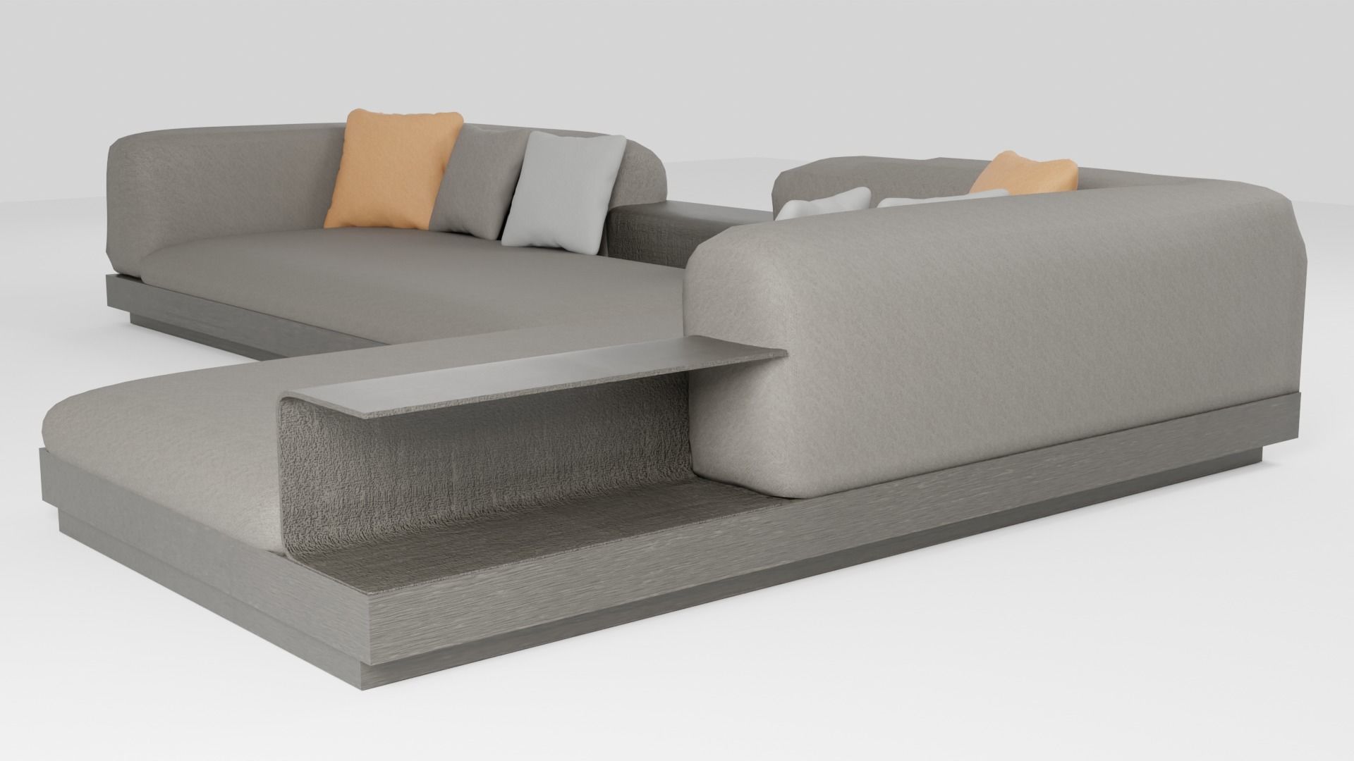Modern designer minimalist Italian sofa in dark colors 3D model_4