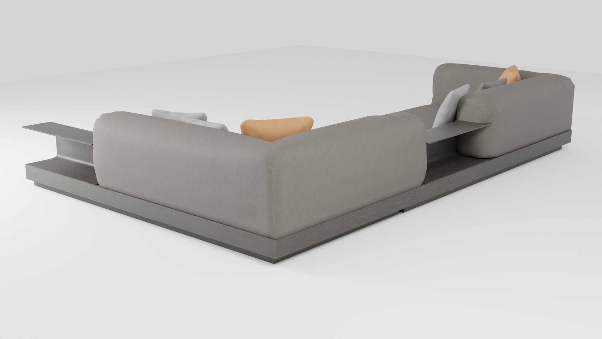 Modern designer minimalist Italian sofa in dark colors 3D model_3