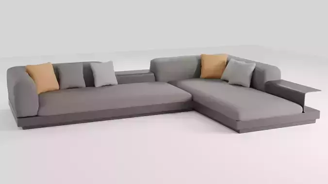 Modern designer minimalist Italian sofa in dark colors