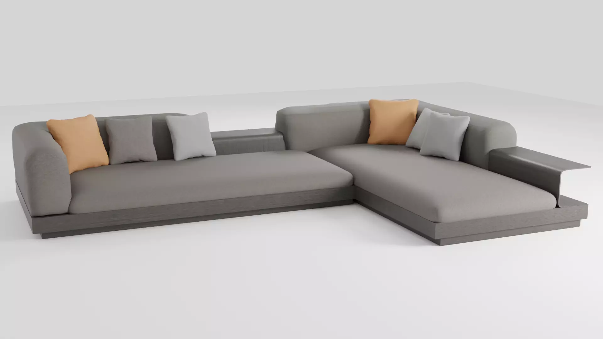 Modern designer minimalist Italian sofa in dark colors 3D model_0
