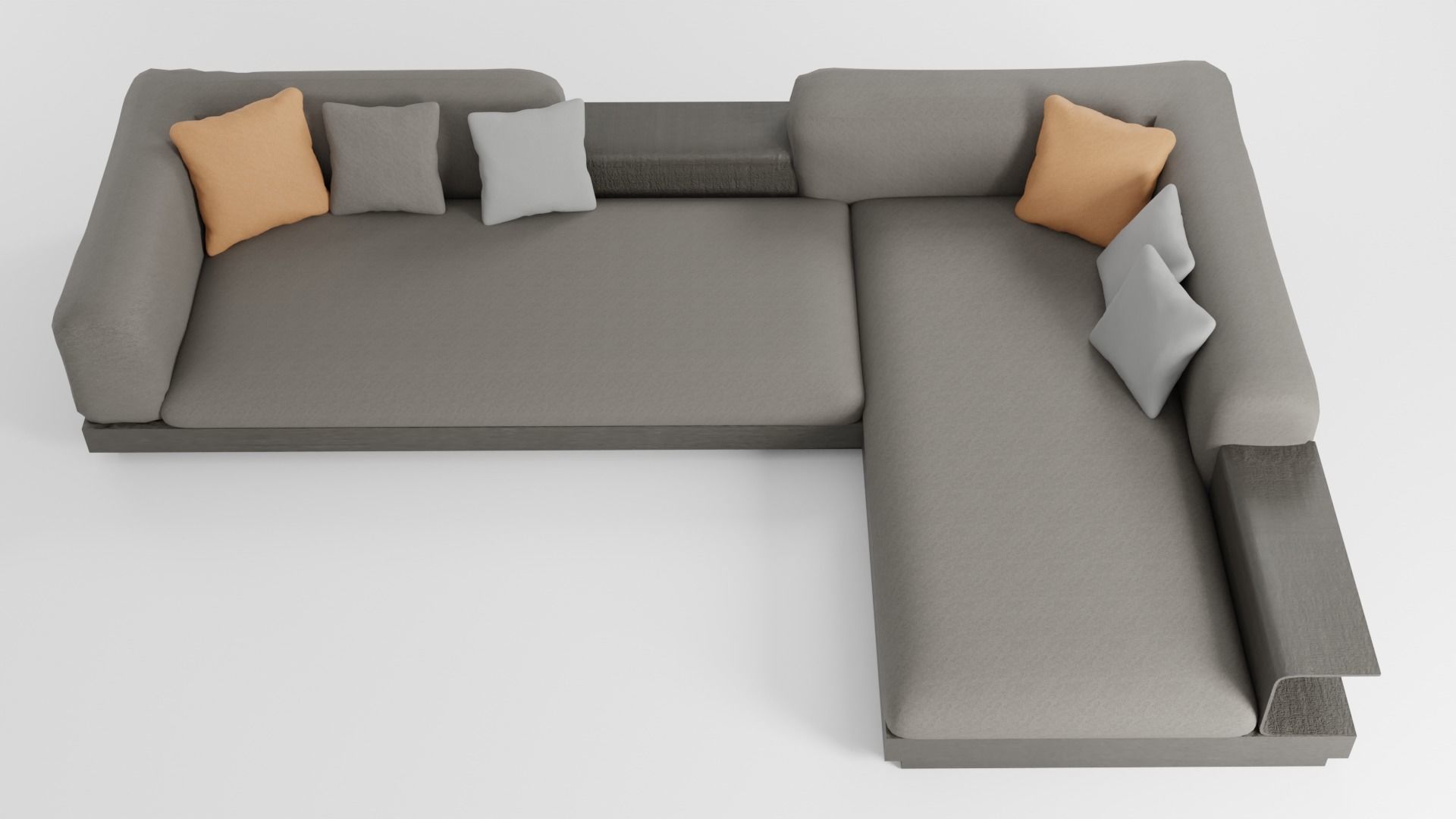 Modern designer minimalist Italian sofa in dark colors 3D model_5