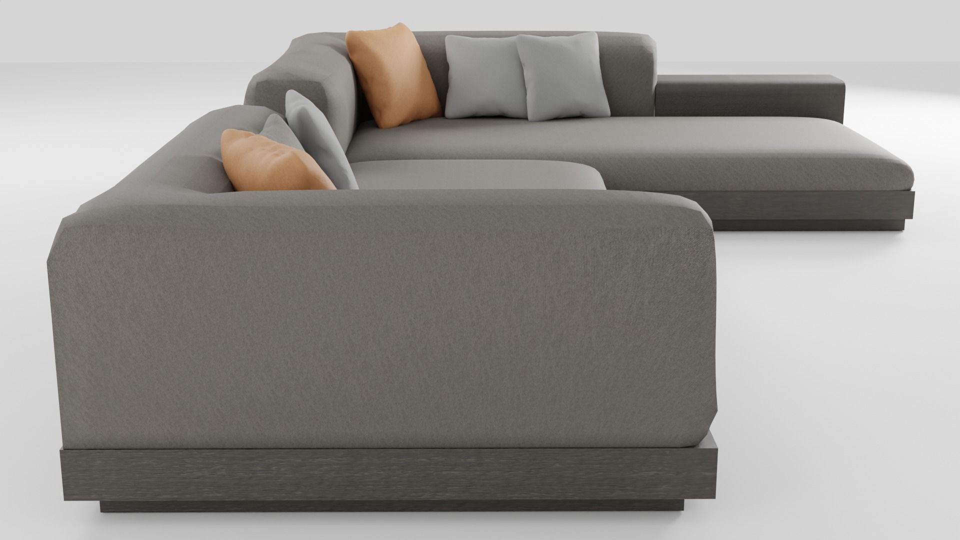 Modern designer minimalist Italian sofa in dark colors 3D model_1