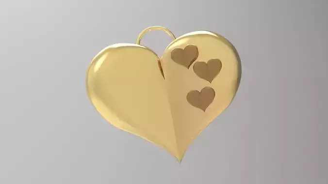heart shaped pendant 3D print model