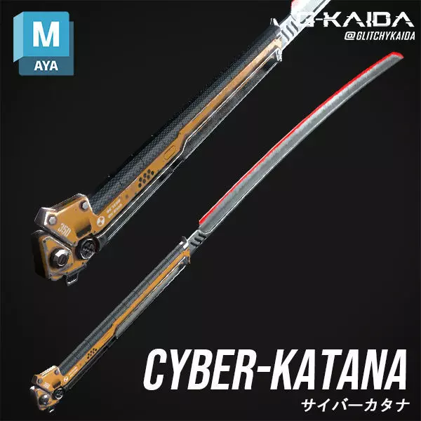 Prop - Weapon - Cyber-Katana 3D model_0