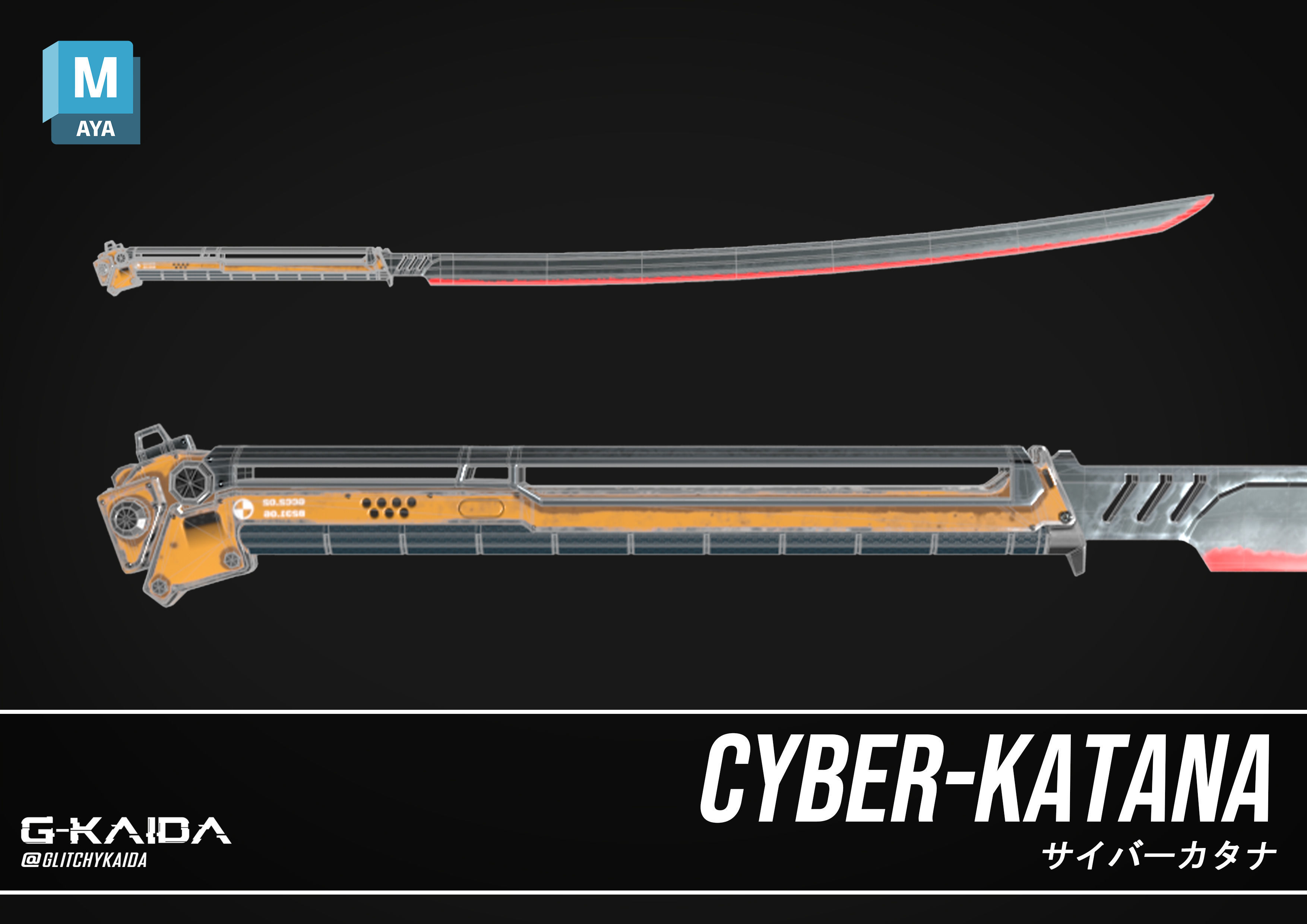 Prop - Weapon - Cyber-Katana 3D model_5