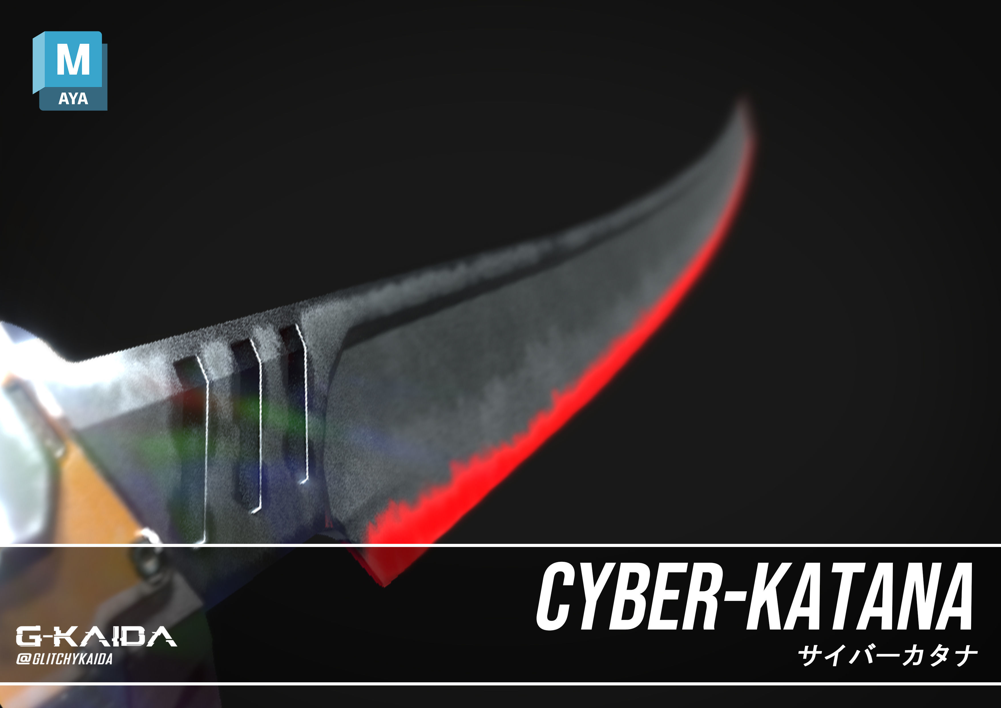 Prop - Weapon - Cyber-Katana 3D model_3