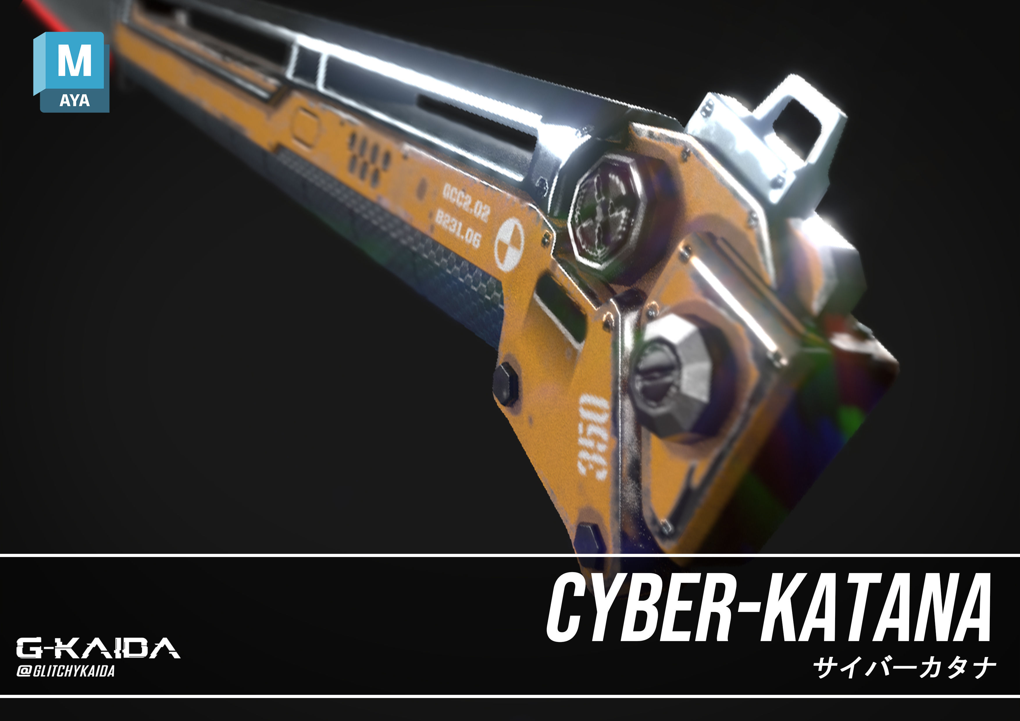 Prop - Weapon - Cyber-Katana 3D model_2