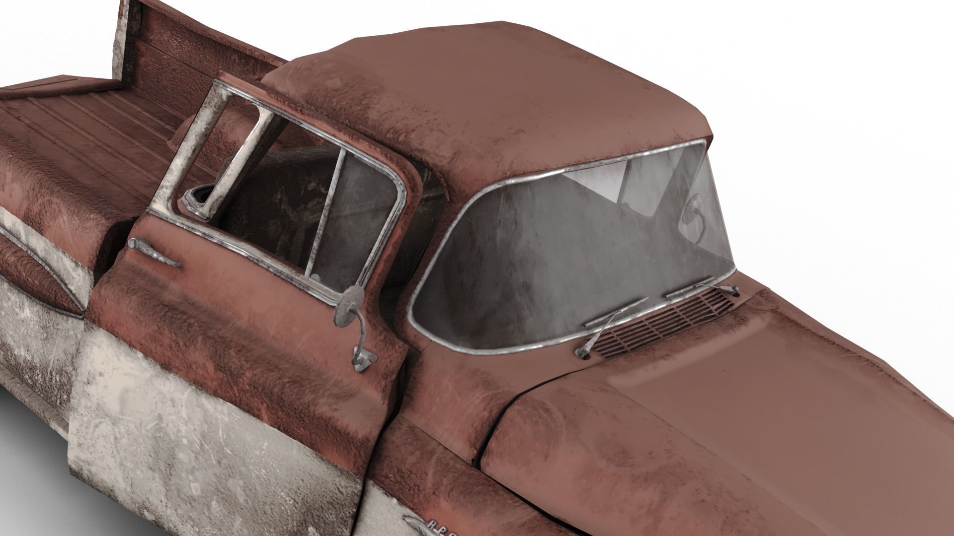 Crashed Chevrolet Apache 1959 Low-poly 3D model_15