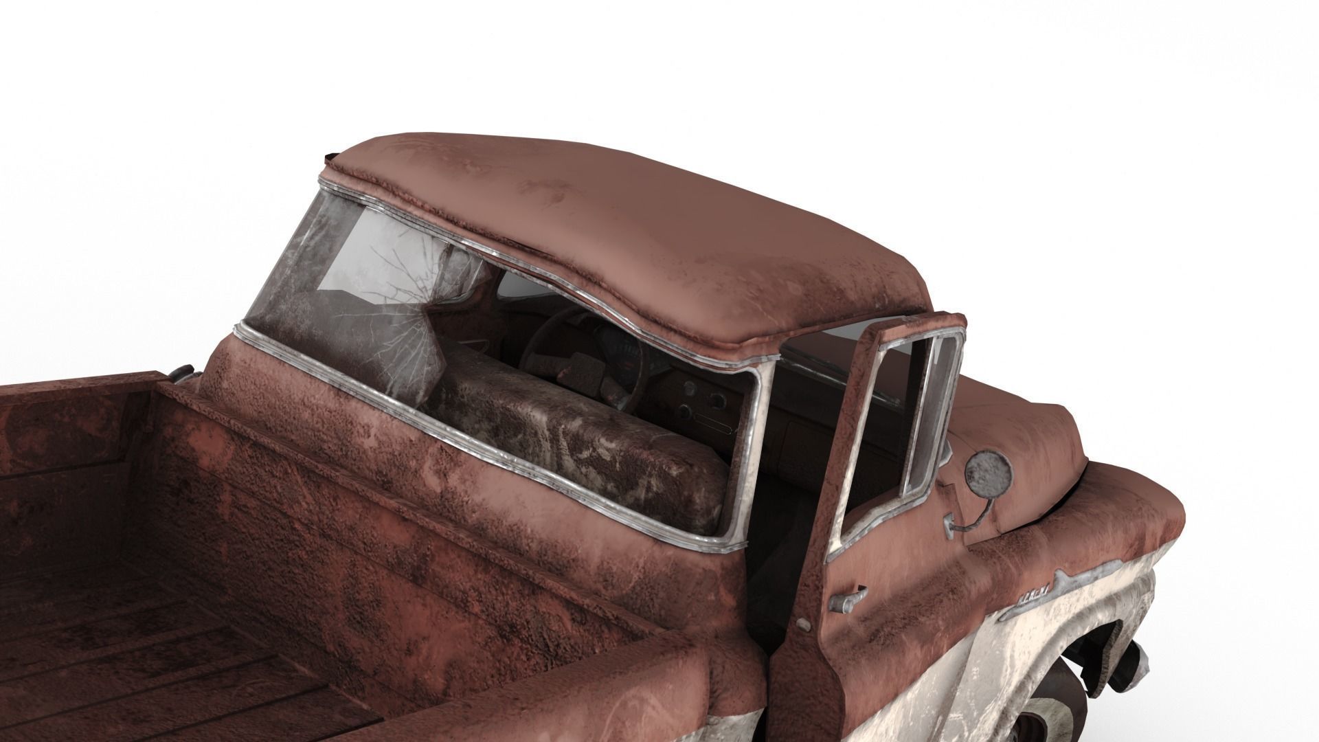 Crashed Chevrolet Apache 1959 Low-poly 3D model_14