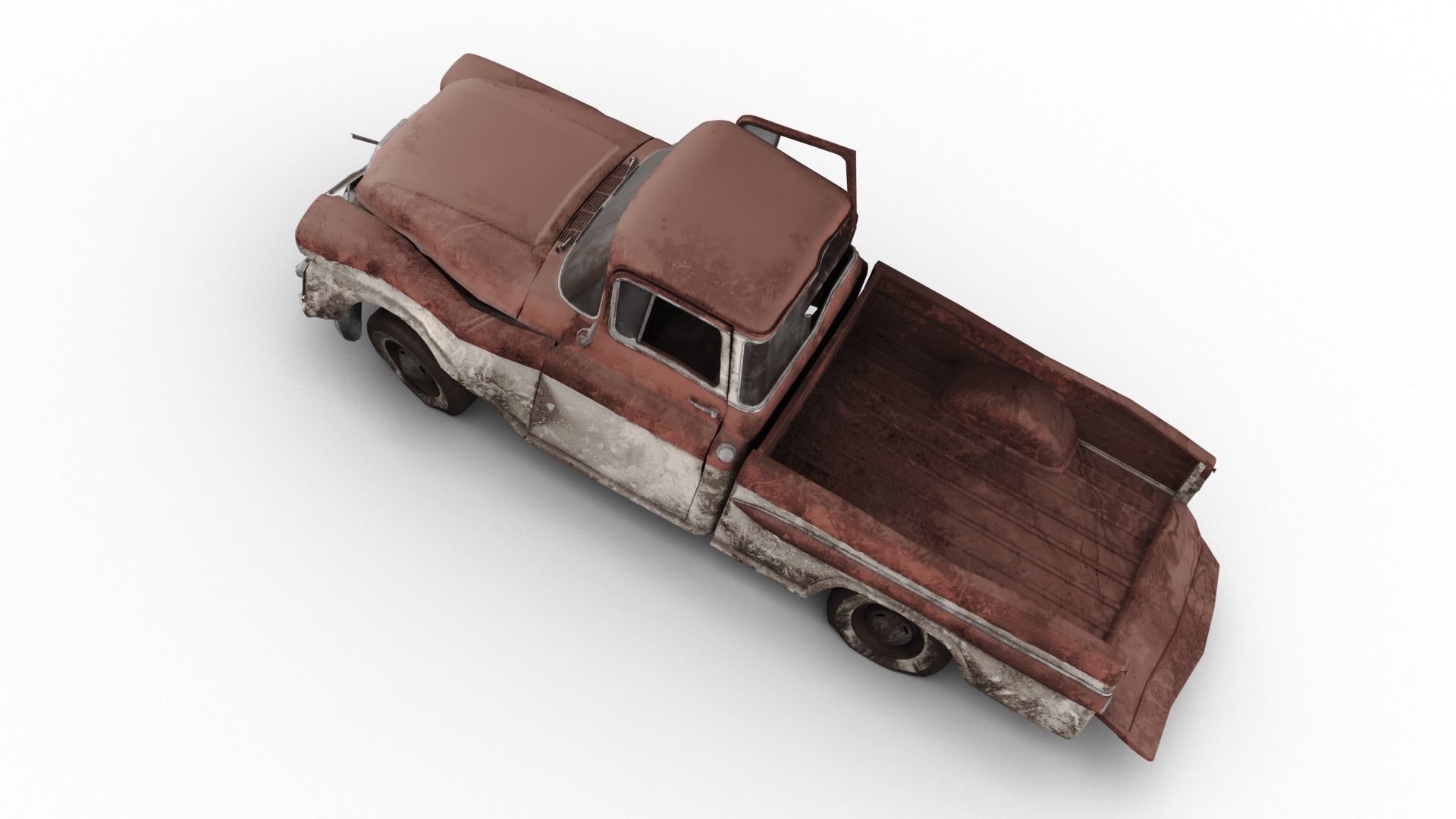 Crashed Chevrolet Apache 1959 Low-poly 3D model_12