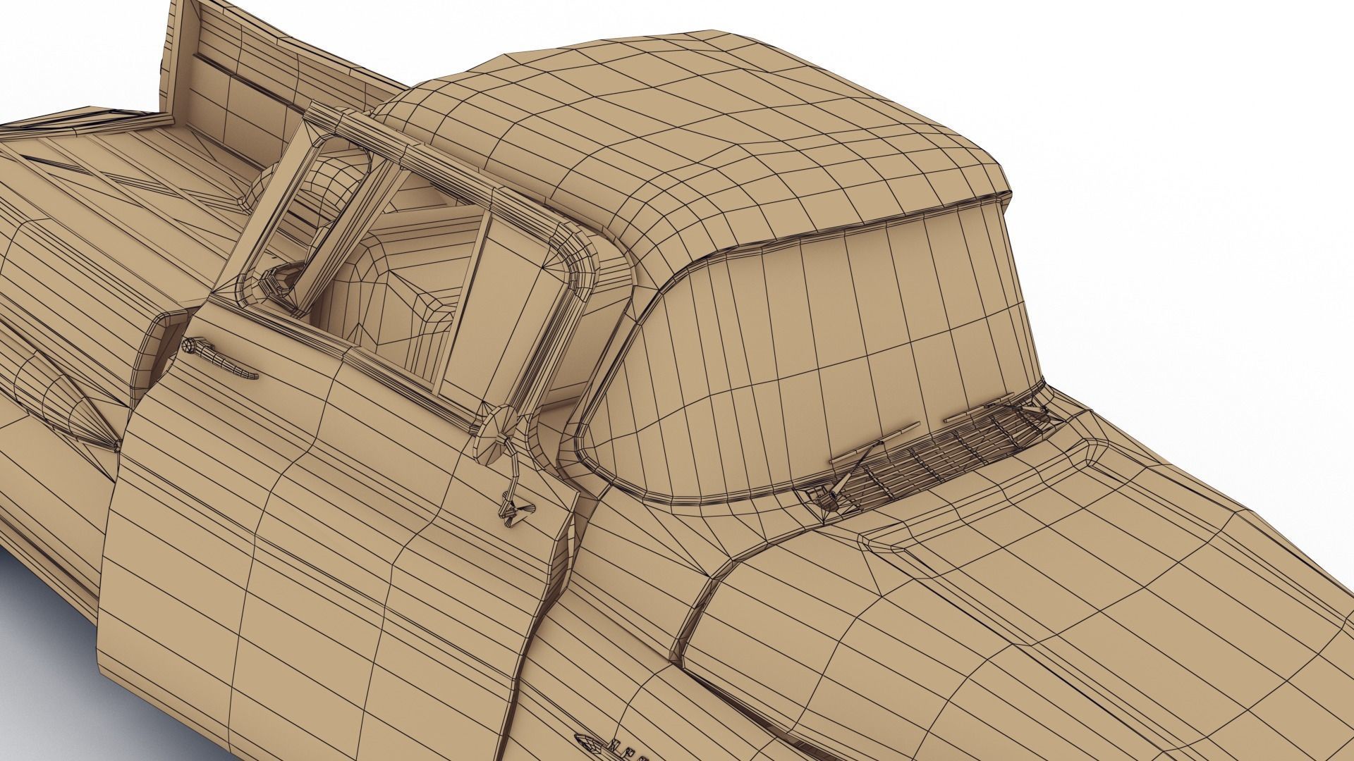 Crashed Chevrolet Apache 1959 Low-poly 3D model_23