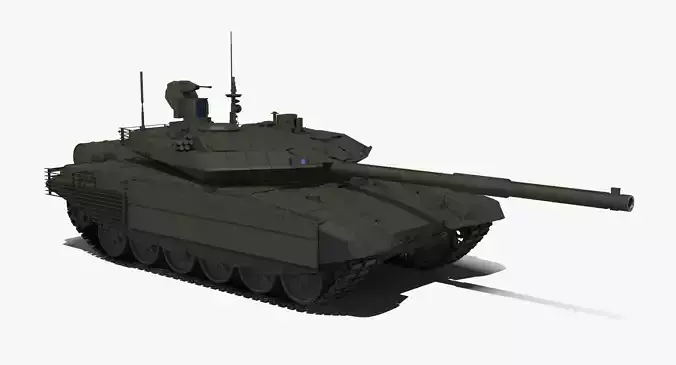 T-90 MS Green Clean Low-poly 3D model