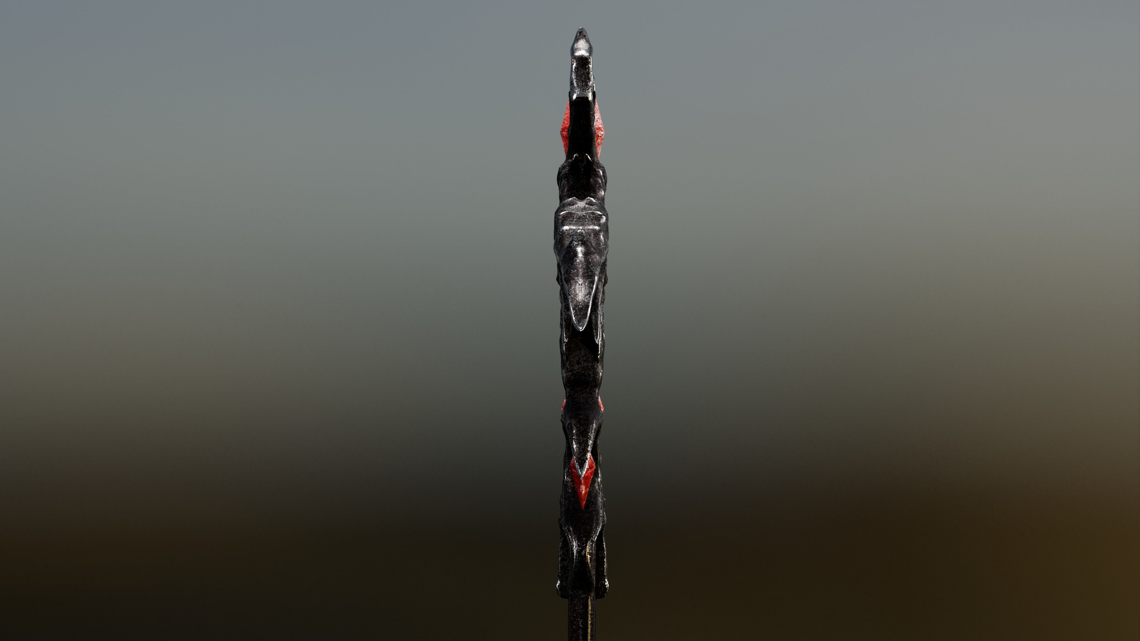 Demon Staff Game Ready LowPoly 26k Low-poly 3D model_3