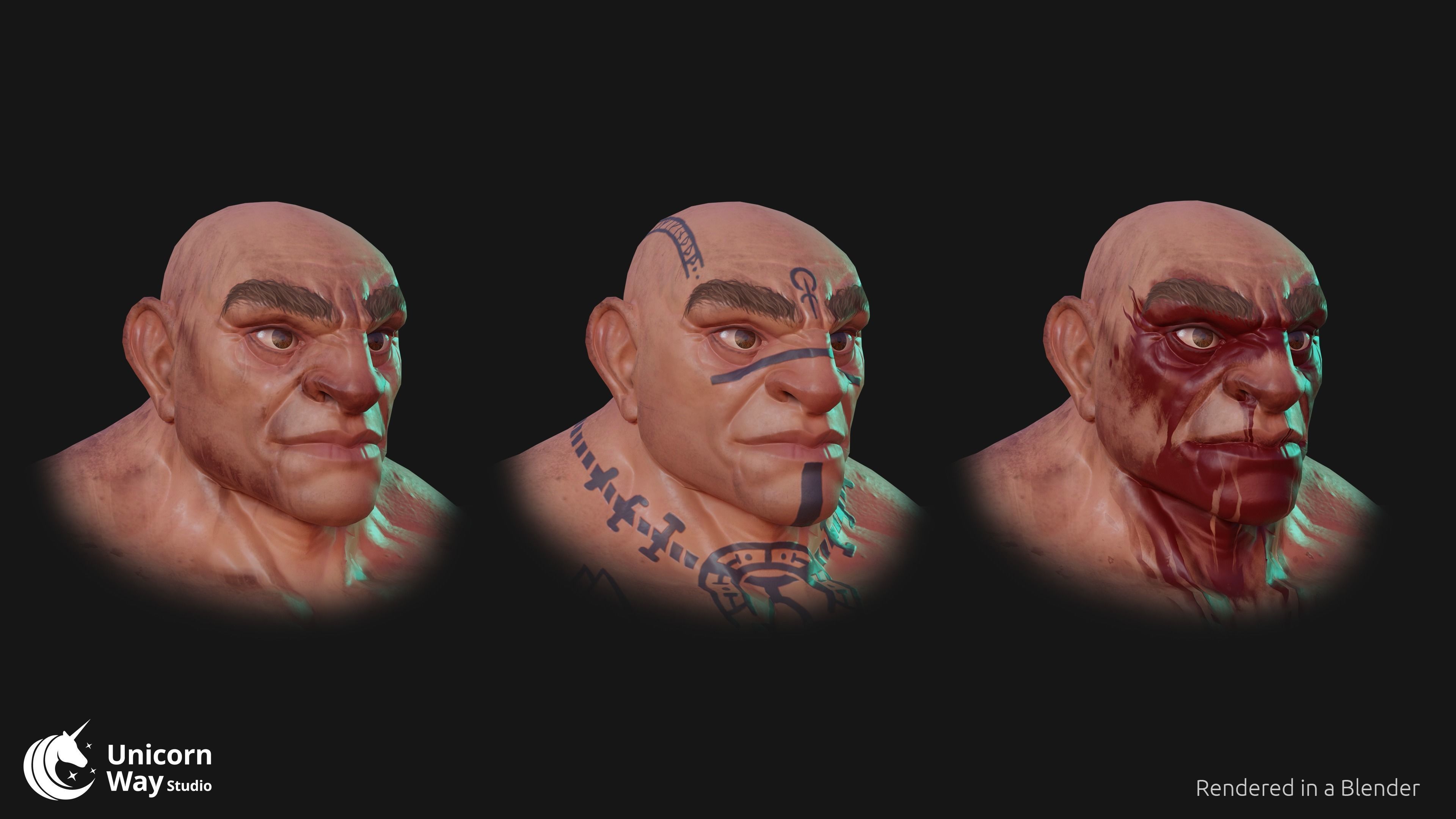 Dwarf Male PBR Low-poly 3D model_2