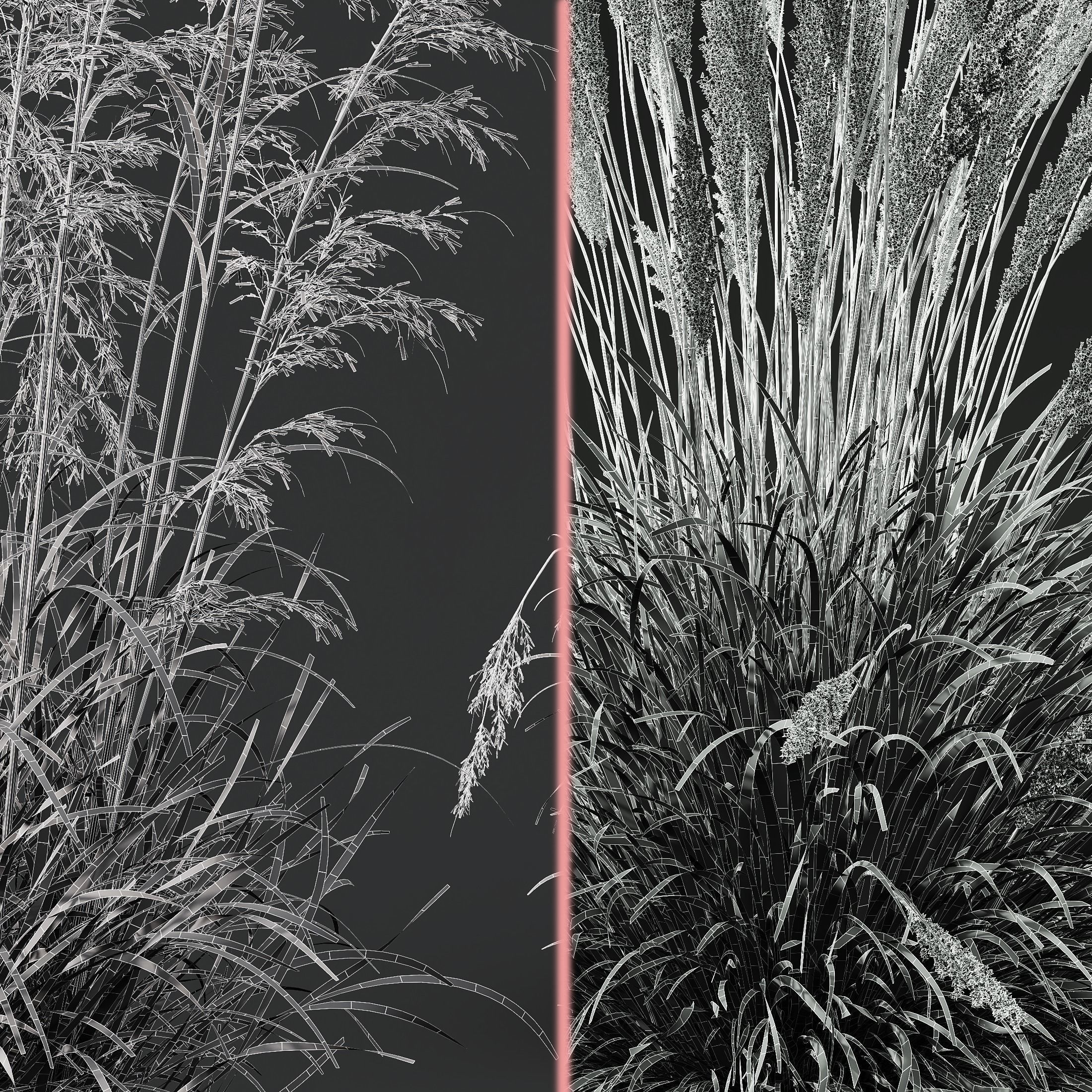 6 Different SETS of Plant Bush and Grass SET VOL145 3D Model Collection_24