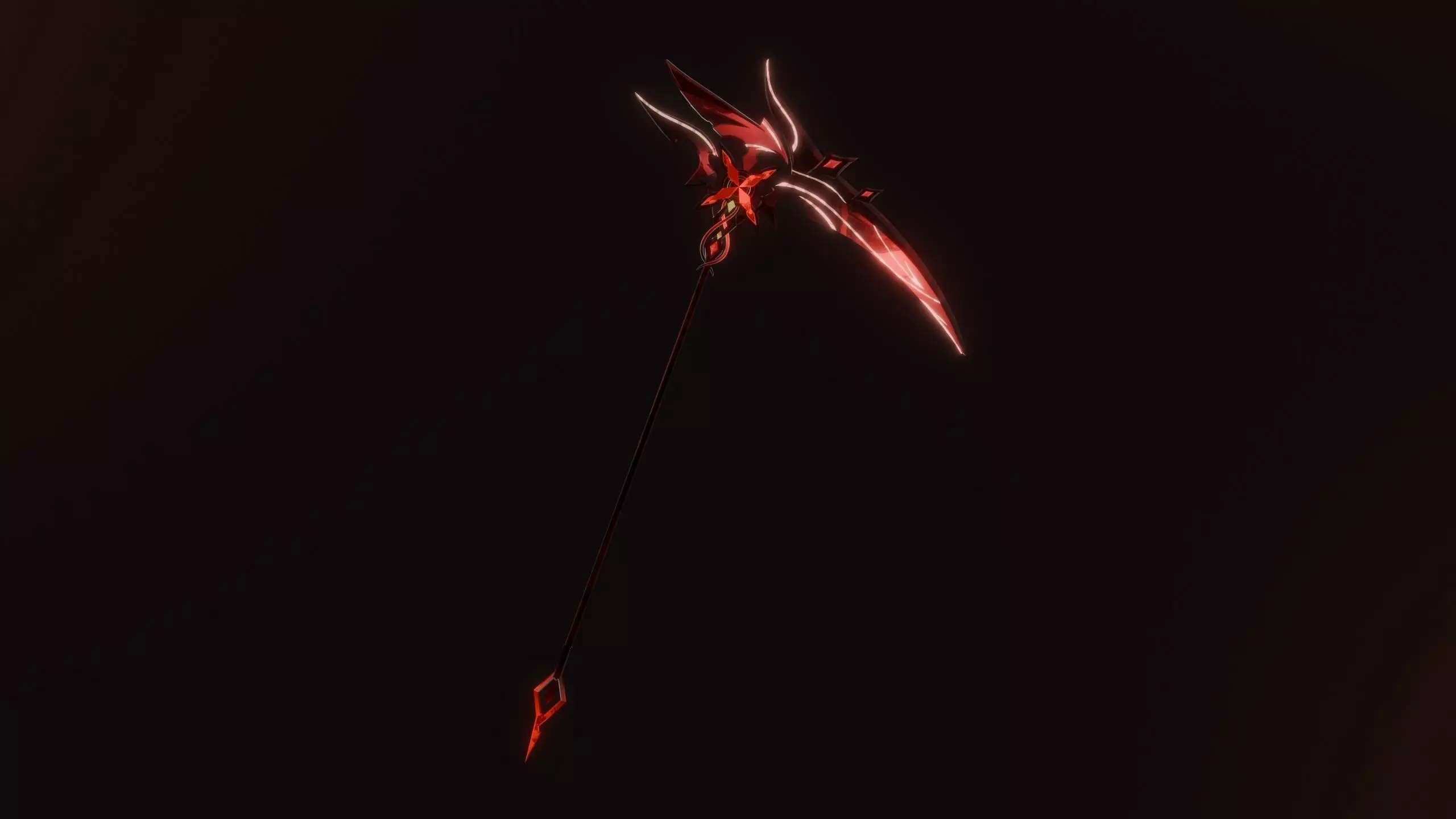 Arlecchino scythe - Crimson Moon Scythe 3d model Genshin Impact Low-poly 3D model_0