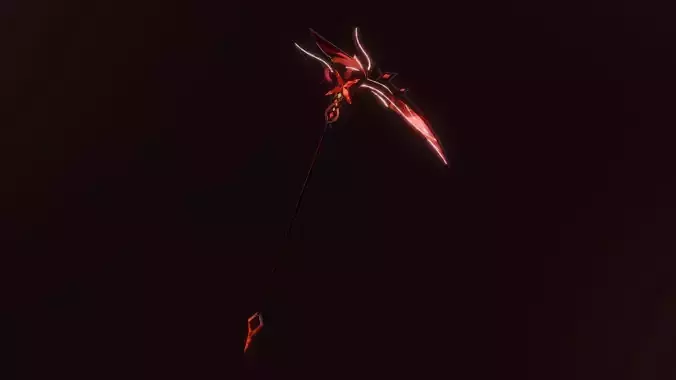 Arlecchino scythe - Crimson Moon Scythe 3d model Genshin Impact