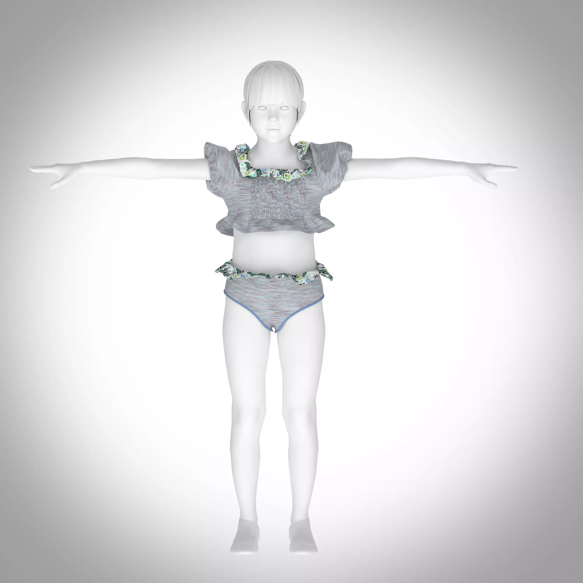 Kid girl Rigged model Free low-poly 3D model