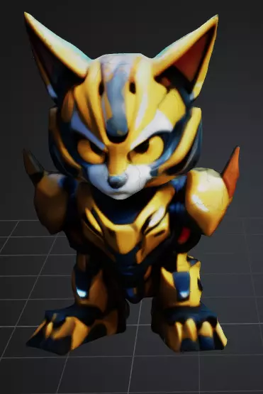 a simple cat model 3D model_0