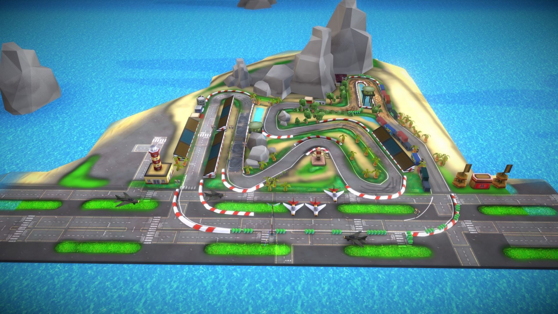 V5- Island HS Low-poly 3D model_7