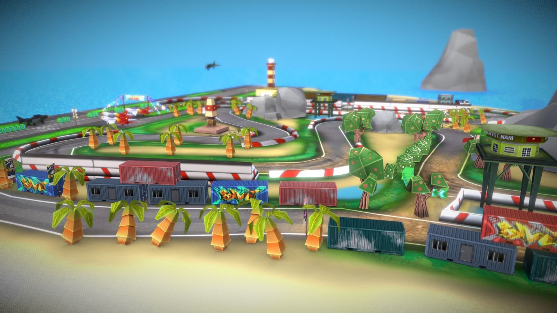 V5- Island HS Low-poly 3D model_11