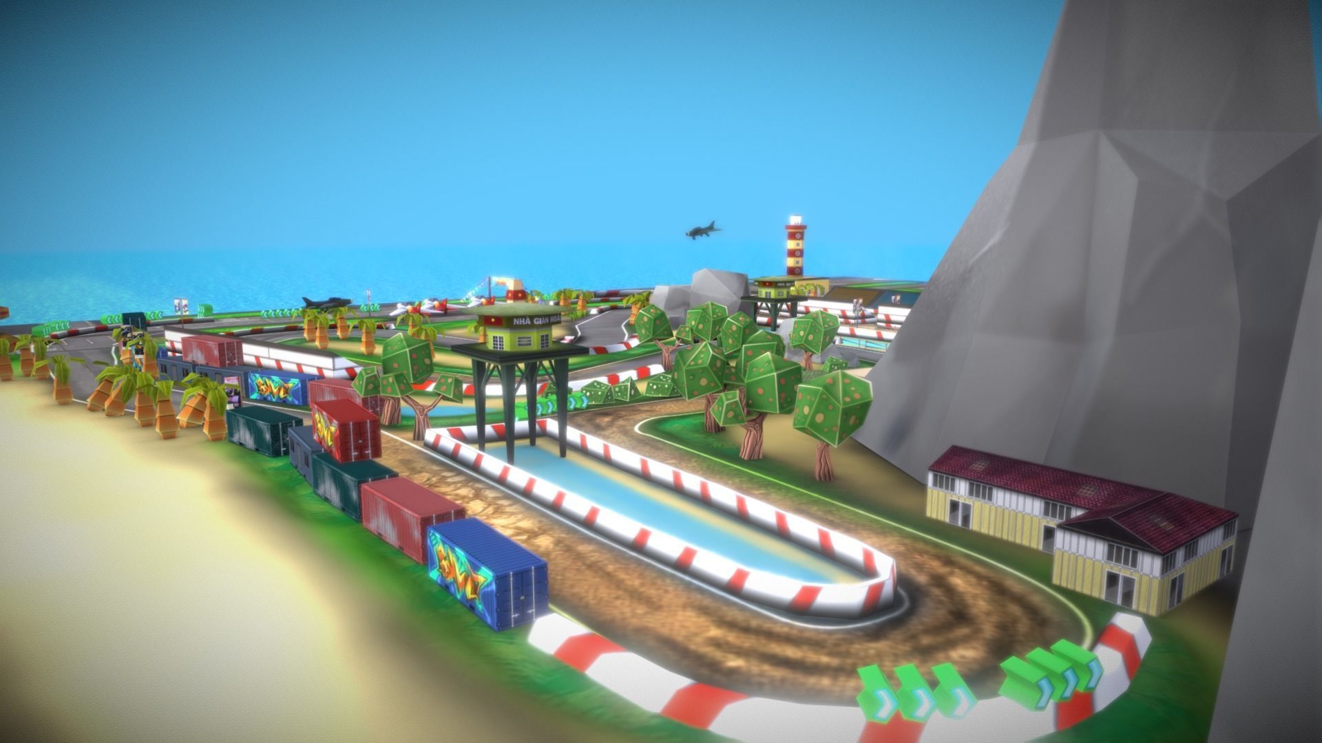 V5- Island HS Low-poly 3D model_4