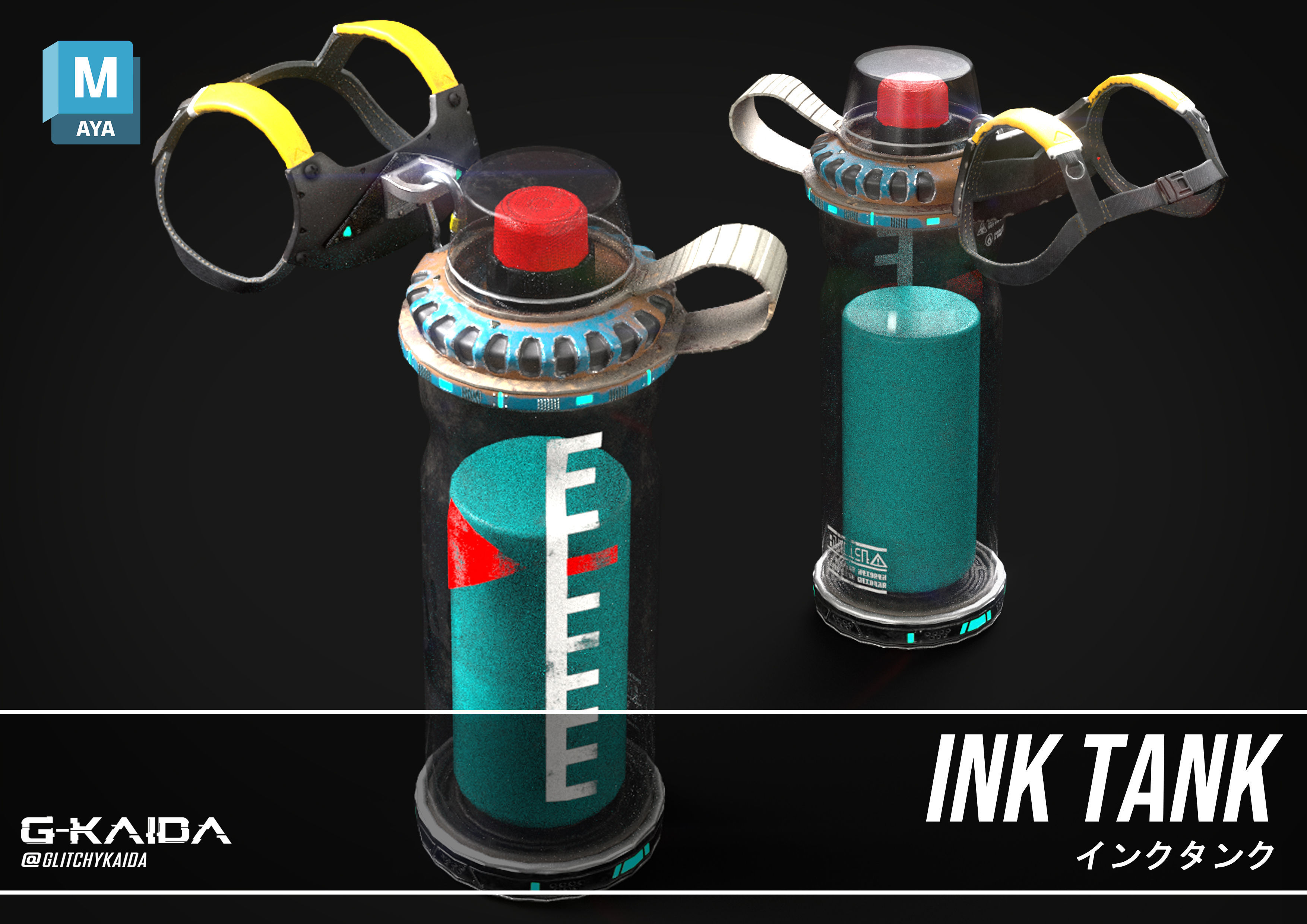 Prop - Weapon - Ink Tank 3D model_5