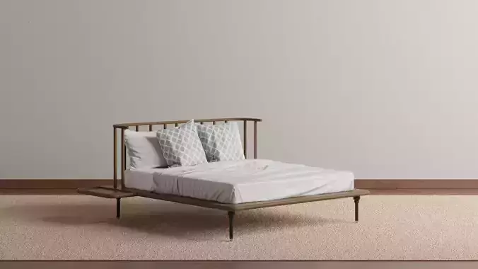 Evron Wooden Bed 3D model