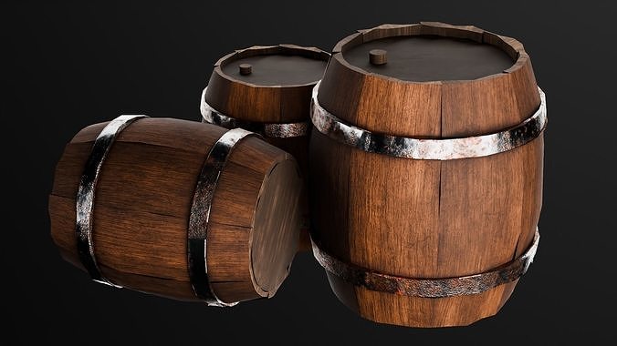  Wooden bucket Game Assets item3 3D model