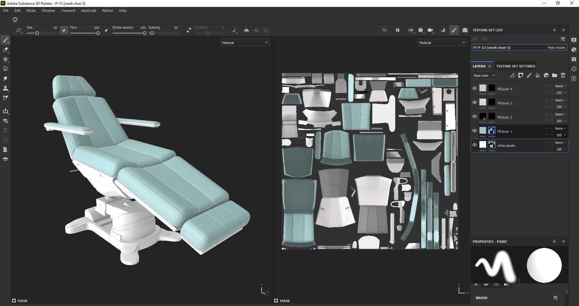 Electric Hydraulic Adjustable Chair Low-poly 3D model_19