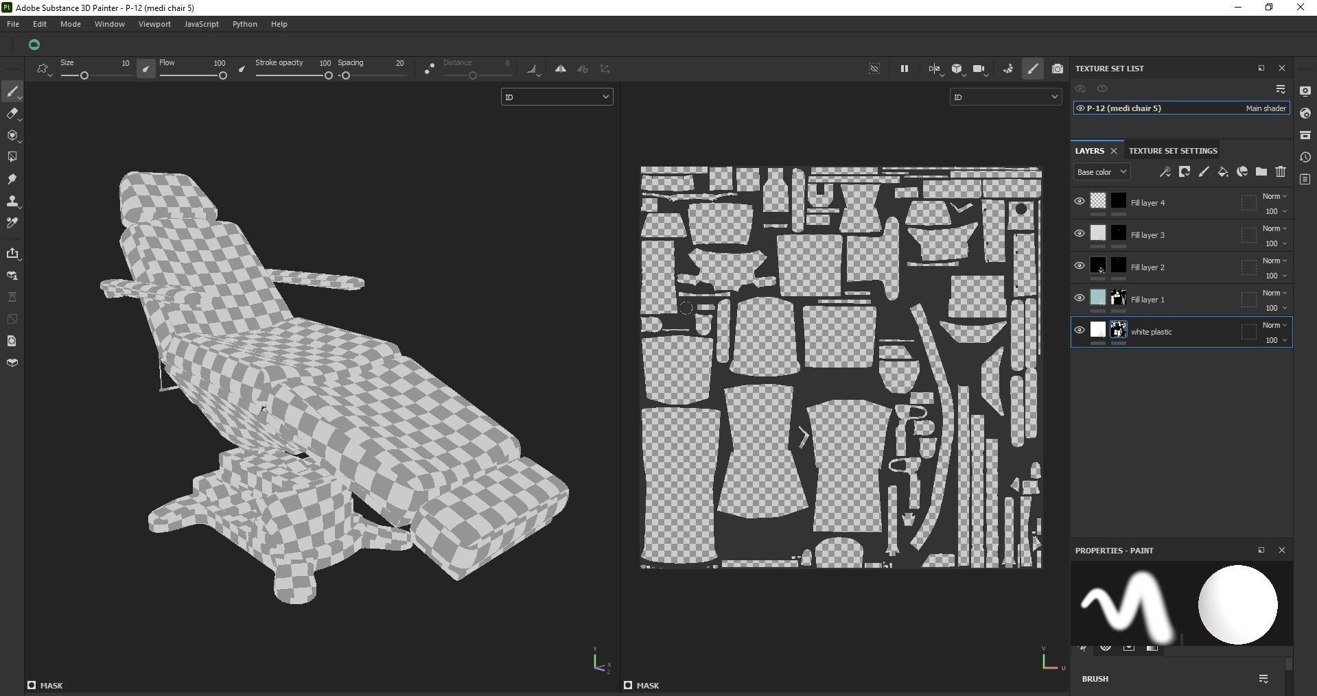 Electric Hydraulic Adjustable Chair Low-poly 3D model_22